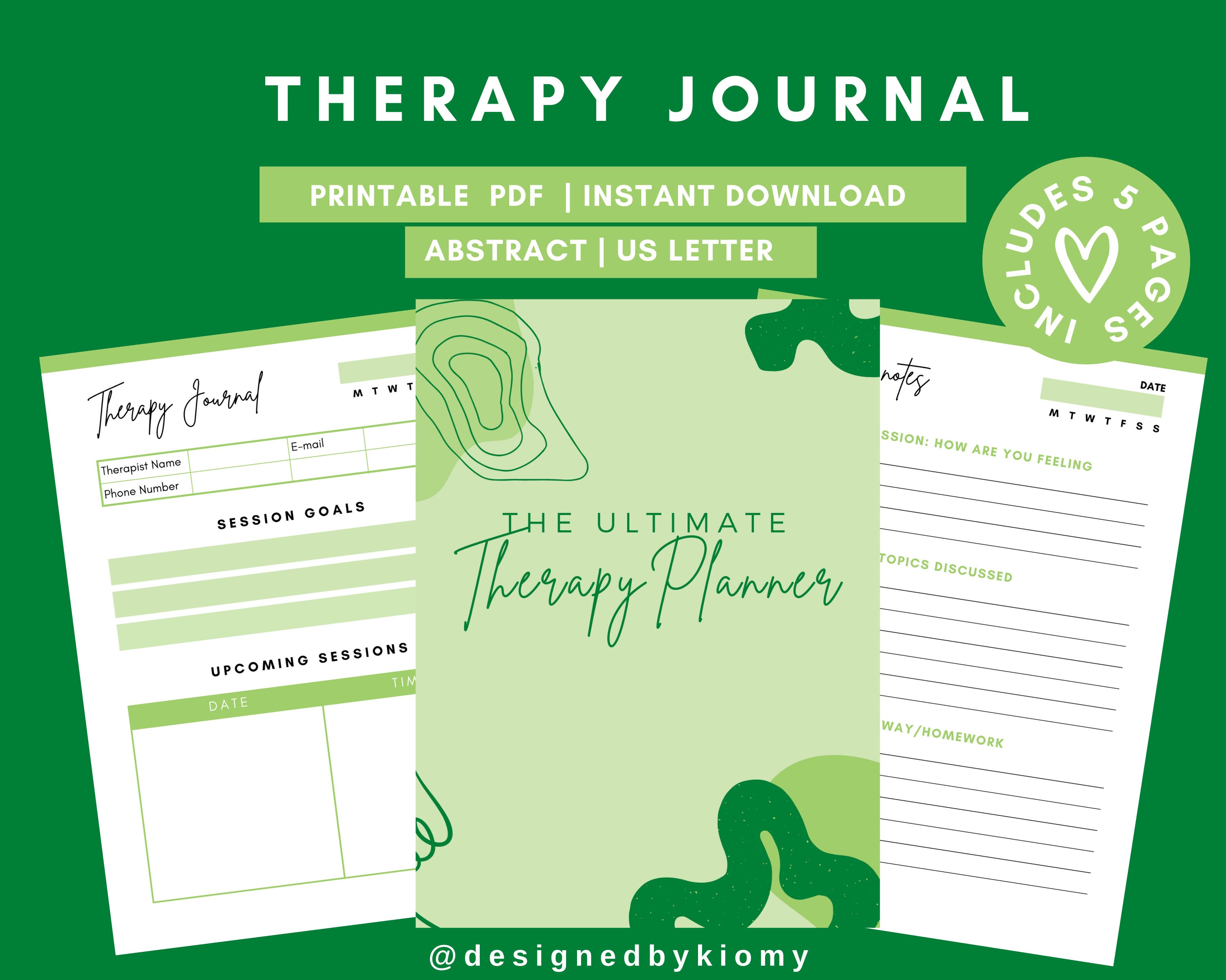 Therapy Notes Planner Printable Therapy Journal Mental | Etsy