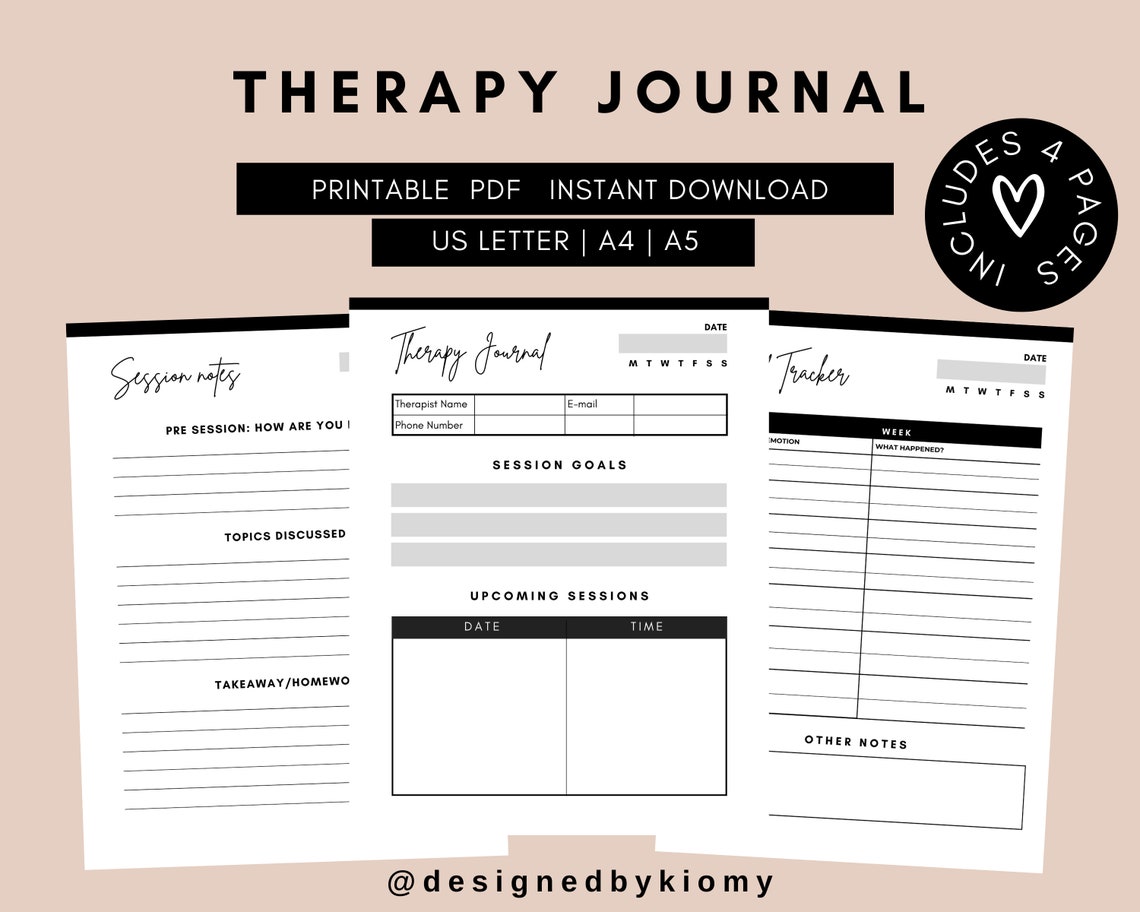 Therapy Notes Planner Printable Therapy Journal Mental | Etsy
