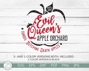 Evil Queen's Apple Orchard SVG | Villains SVG | Evil Queen Villain Halloween Shirt | Cricut, Silhouette, vinyl iron on | Instant Download