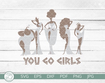 Hercules Muses SVG | You Go Girls SVG | Hercules Muses Fan Shirt Design | Layered Cricut Silhouette Vinyl Iron On | Instant Download