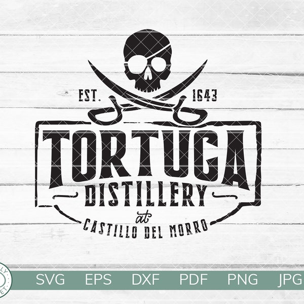 Tortuga Distillery SVG | Pirates of the Caribbean-inspired design | Vacation Dad Shirt | Cricut Silhouette Vinyl Iron On | Instant Download