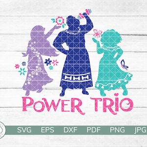 Encanto SVG | Power Trio | Mirabel Isabela Luisa Madrigal SVG | Encanto Sisters Shirt Design | Cricut Silhouette Vinyl SVG | Instant