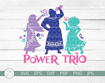 Encanto SVG | Power Trio | Mirabel Isabela Luisa Madrigal SVG | Encanto Sisters Shirt Design | Cricut Silhouette Vinyl SVG | Instant
