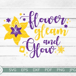 Blumen Schimmer und Glühen SVG | Verheddert SVG | Rapunzel | Verlorene Prinzessin Shirt Design | Cricut Silhouette Vinyl Aufbügeln | Sofort Download