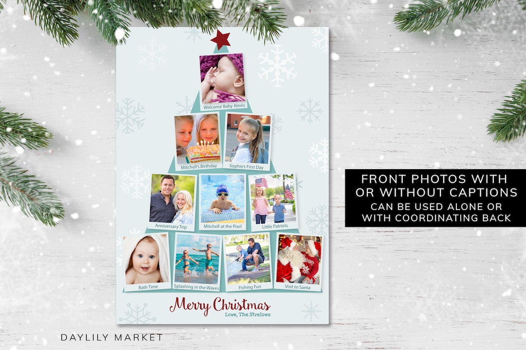 Christmas Card Year in Review Card Holiday Card Custom Holiday Photo