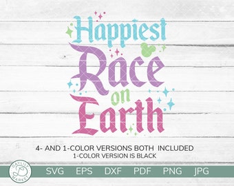 Lyckligaste loppet på jorden SVG | Parks Marathon | Princess Marathon Shirt | Princess Running SVG Cut File | direktnedladdning | Cricut Cut File