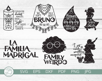 Encanto Bundle | Encanto SVG | We Don't Talk About Bruno |Encanto Shirt Design | Mirabel Madrigal | Luisa Pressure | Cricut Silhouette SVG