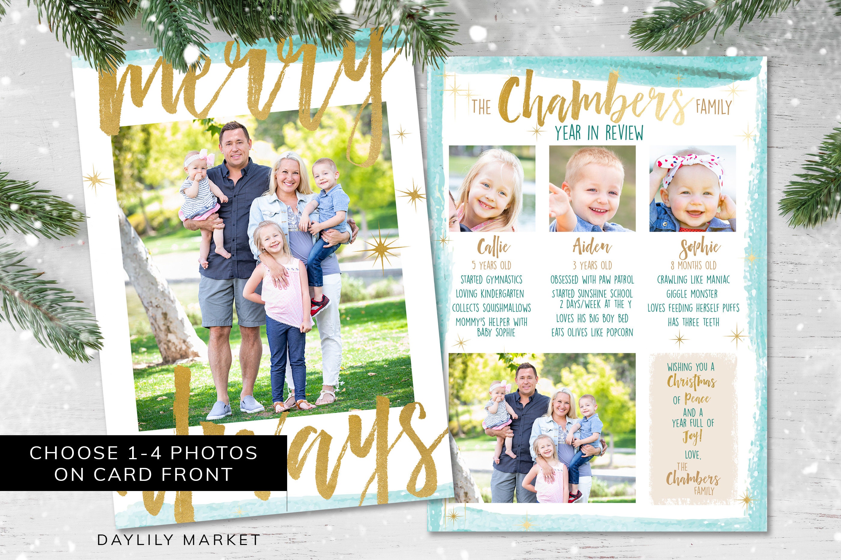 Christmas Card Year in Review Card Holiday Card Custom Etsy