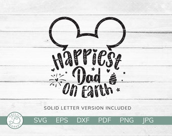 Papá más feliz en la Tierra SVG / Parques Papá Camisa / Papá de vacaciones SVG / Papá de vacaciones SVG / Cricut Vinilo Silueta Hierro encendido / Descarga instantánea