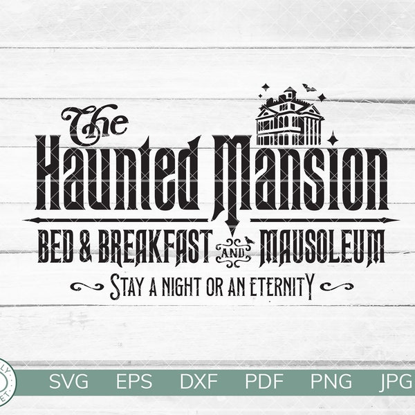 Haunted Mansion SVG | Geister Mansion Shirt | Lustiges Spukschloss T-Shirt | Cricut Silhouette Aufbügler | Sofort Download