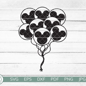 Muis oor ballonnen SVG | Vakantieshirt SVG| Muis oor shirt | Cricut vinyl silhouet opstrijkbare | Directe digitale download