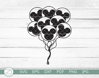 Maus Ohr Luftballons SVG | Urlaub Shirt SVG| Maus Ohr Shirt | Cricut Vinyl Silhouette Aufbügeln | Sofortiger digitaler Download