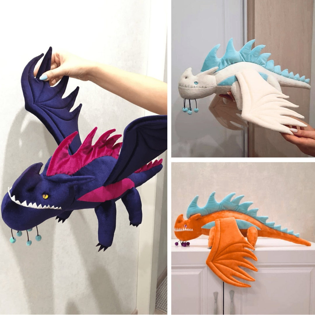 Shockjaw Dragon Plush CUSTOM COLOR, School of Dragons, How to Train