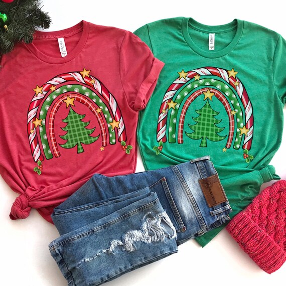 Candy Cane Rainbow Shirt Cute Christmas 