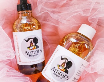 Ammi's 100% natürlich reines Haarwuchsöl mit Rosmarin & Hibiskus (15 natürliche Öle in 1 Flasche)