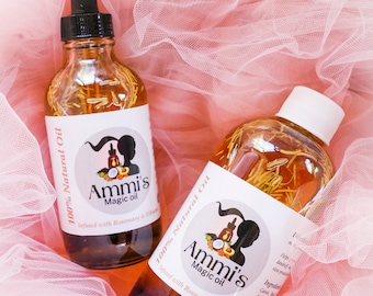 Ammi's 100% Natural Pure Hair Growth Oil with Romarin & Hibiscus (15 huiles naturelles dans 1 bouteille)