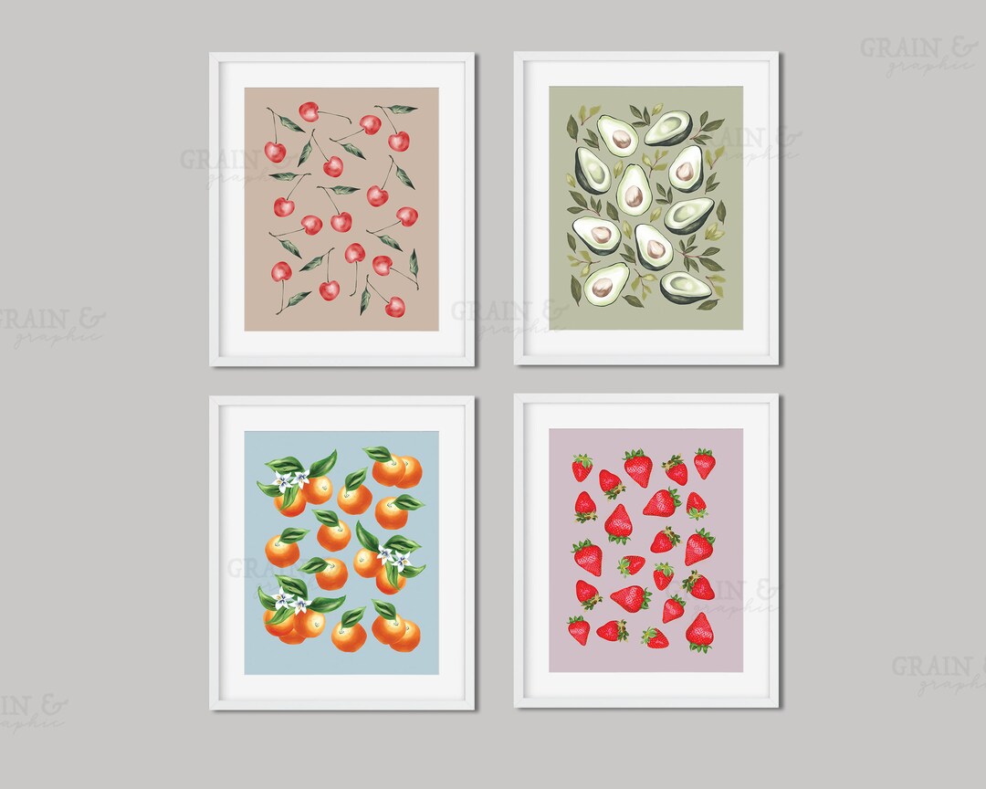 Dining Room Fruit and Vegetable Wall Art, Kitchen Wall Decor, INSTANT
