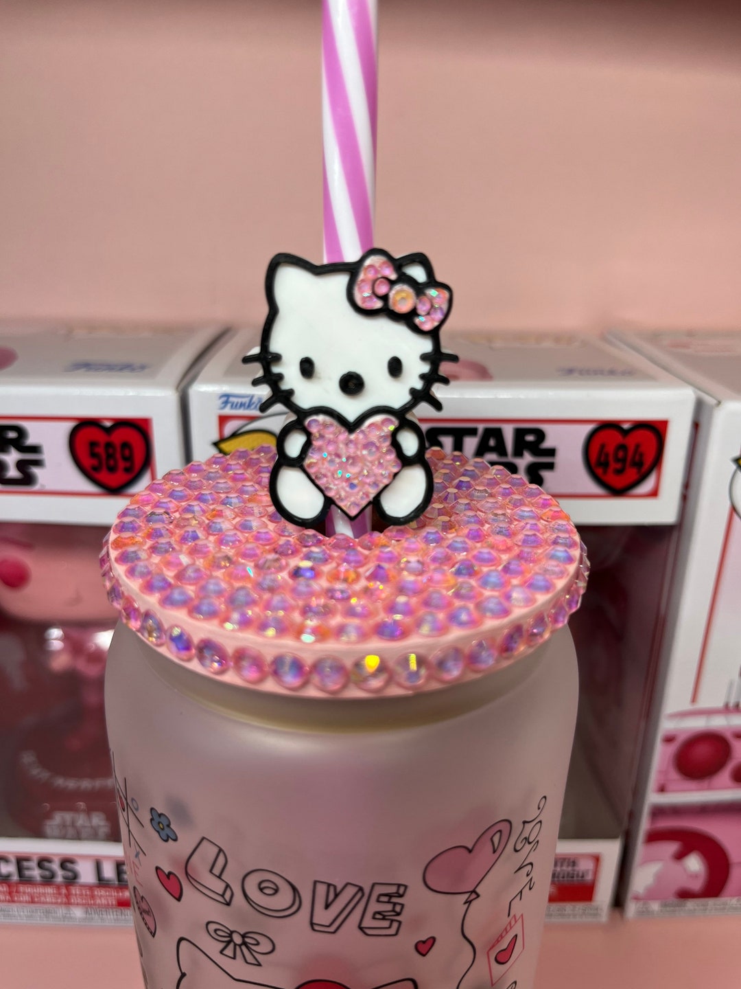 Hello Kitty Straw Topper Hello Kitty Straw Charm Etsy