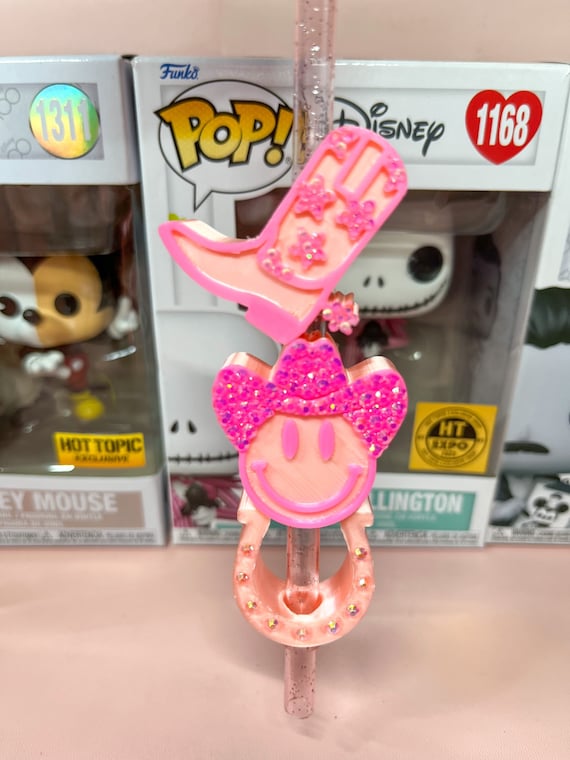 Pink Smiley Straw Charms Pink Smiley Straw Charms