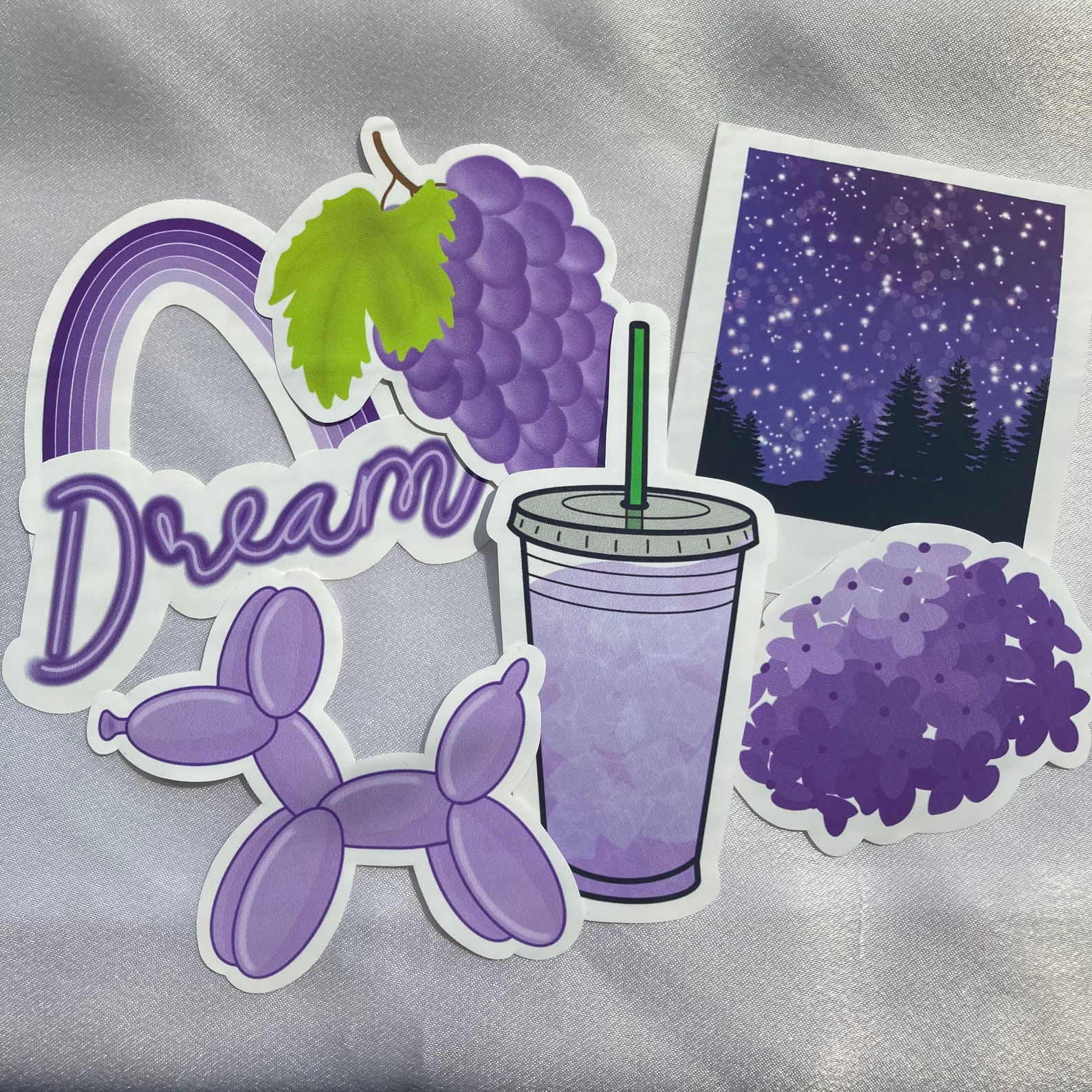 purple aesthetic sticker pack purple stickers gift cute etsy
