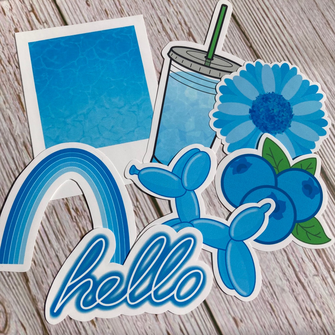 Blue Aesthetic Sticker Pack / Blue Stickers / Gift / Cute - Etsy Denmark