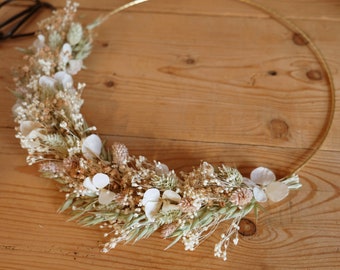 Couronne de fleurs séchées Champêtre