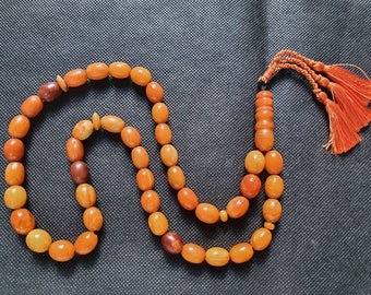 German antique amber rosary  سبحة كهرب انتيك طبيعي الماني  48.20غم