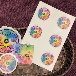 Rainbow Mandala Dreamcatcher vinyl sticker set