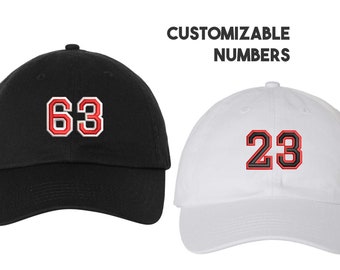 Number Hat, Baseball Hat with Number, Custom Dad Cap, Personalized Sport Hat, Jersey Number