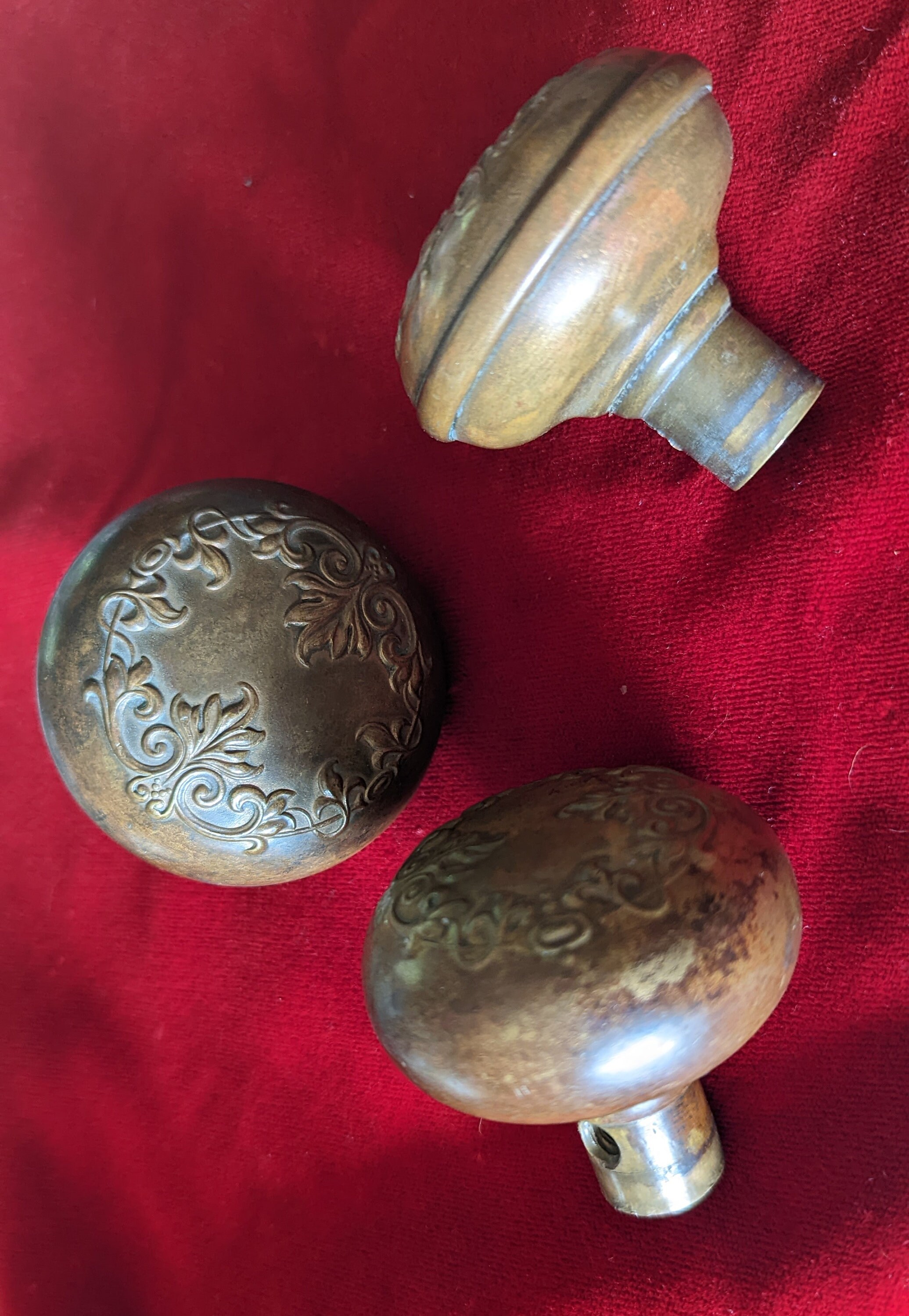 VITTORIA, Bronze Door Knobs in Excellent Shape. Made by Corbin, C. 1895. Price for One Door Knob