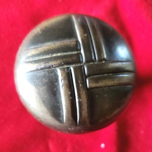 Art Deco wrought metal, geometric doorknobs by Sargent, c.1942. Price is for one knob