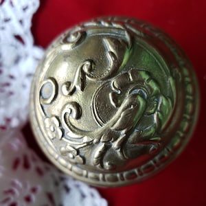 De Bercy, fabulous domed cast bronze passageway door knobs, Russell and Erwin, c 1892. Price is per doorknob.