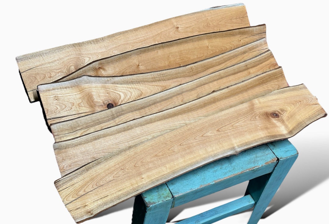 Cherry Wood Slabs. Log Sapwood Set With Bark Etsy