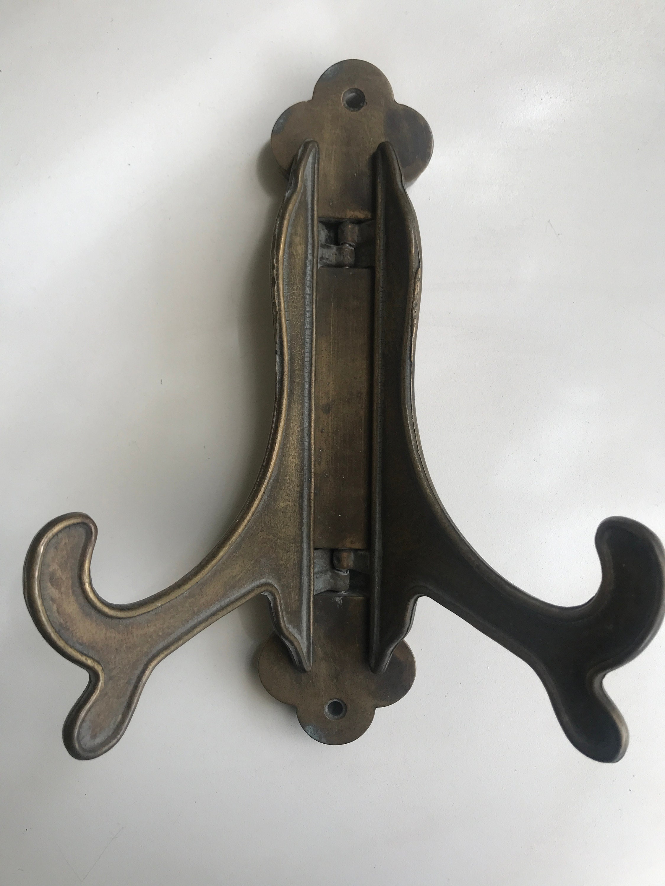 Vintage iron / metal / brass wall plate holder support Etsy
