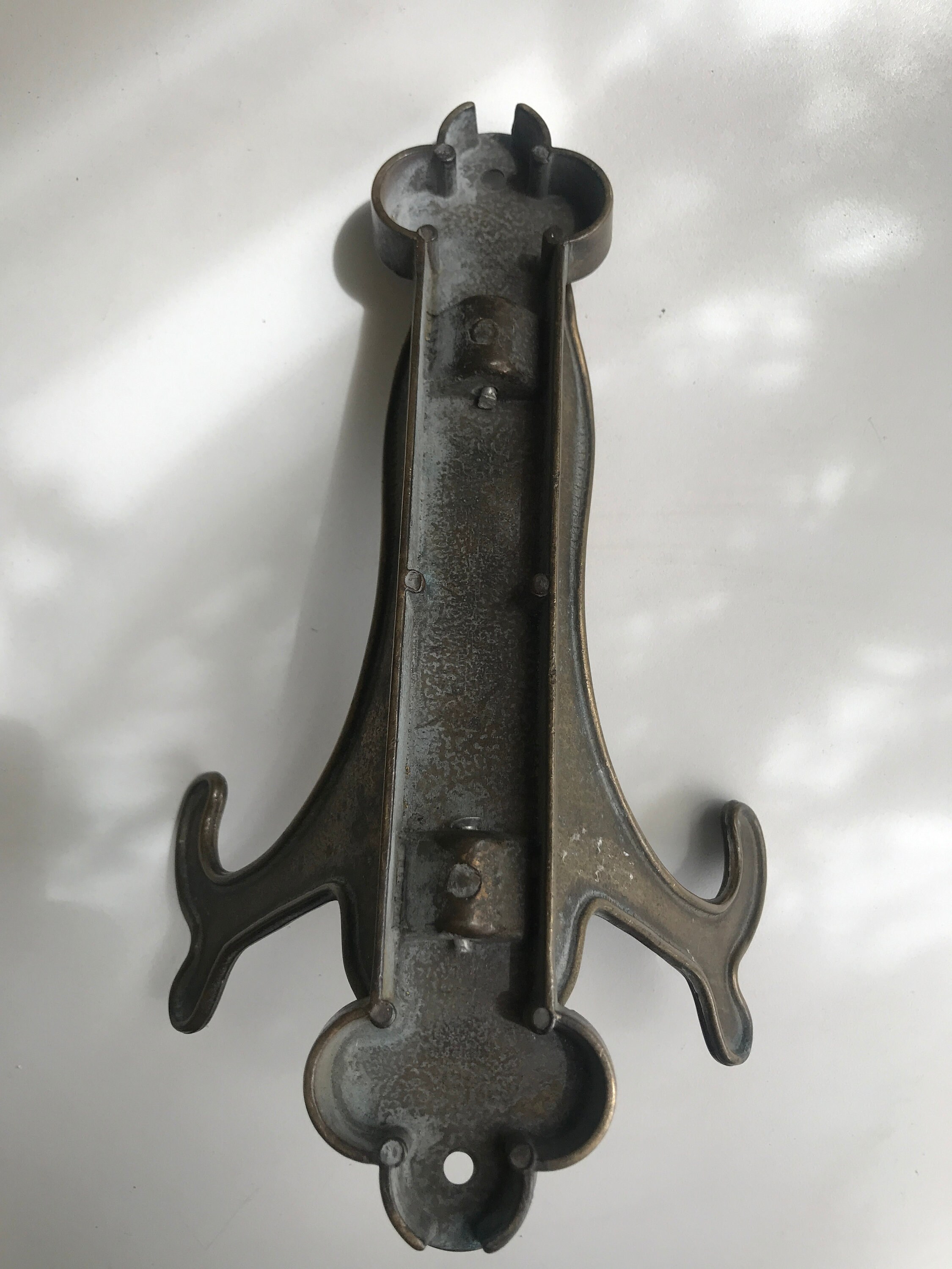 Vintage iron / metal / brass wall plate holder support Etsy