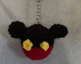 Handmade Crochet Mickey Mouse Keyring Keychain | Stocking Filler