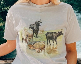 Vintage T Shirt Fryeburg Fair Cow 90s 