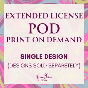 Licença comercial estendida para impressão sob demanda, licença de processamento de impressão para um único design, licença POD para um arquivo de padrão contínuo