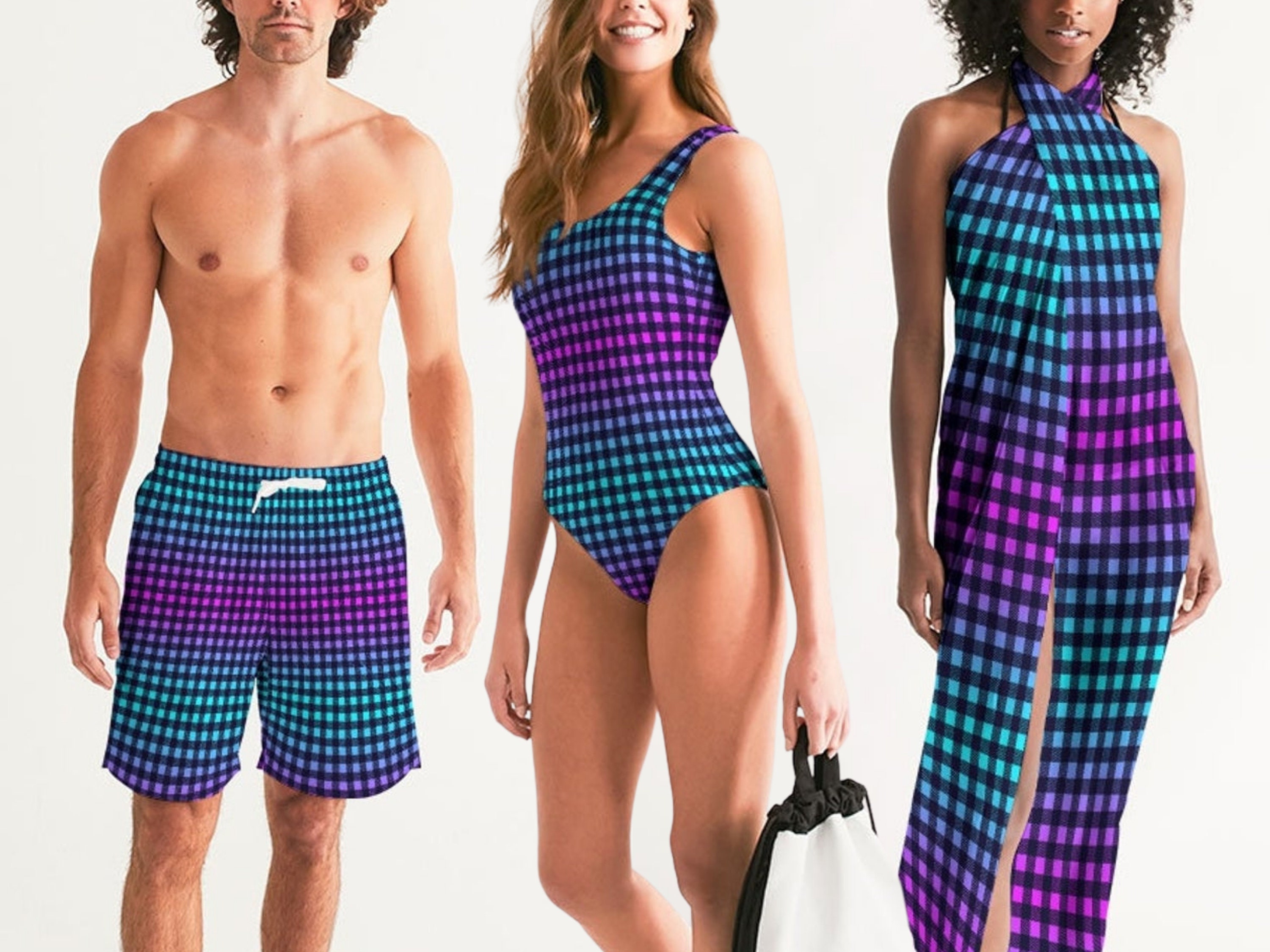 Matching Swimsuits for Couples Couples Matching Vaporwave Etsy