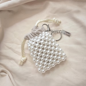Pearl Purse Beaded Wallet Coin for Women