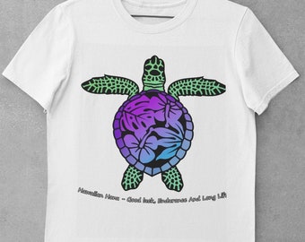 Hawaiian Sea Turtle T- Shirt, Green Sea Turtle T-Shirt, Honu T-Shirt, Polynesian Sea Turtle, Colorful Sea Turtle, Tribal Sea Turtle,