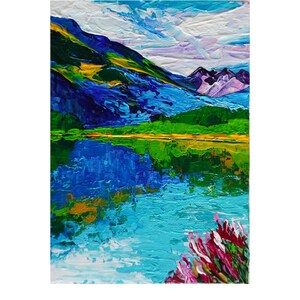 Landscape Acrylic Painting Original Impasto Art Seascape Small Painting
