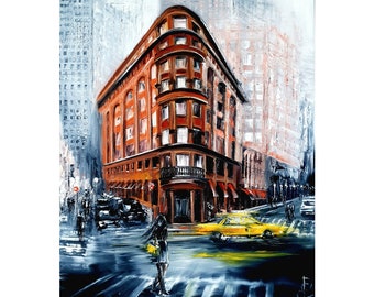 New York Painting New York Art Cityscape Original Urban Art Oil Painting Large Abstract Canvas Painting City