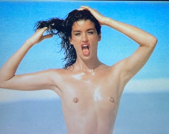 Janice Dickinson the ORIGINAL SUPERMODEL Sexy Topless Beach Photo / Print.