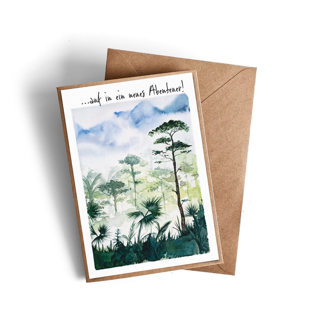 Jungle Gift Card off to a New Adventure Etsy