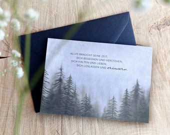 Tarjeta de condolencias "Bosque de abetos" - DIN A6
