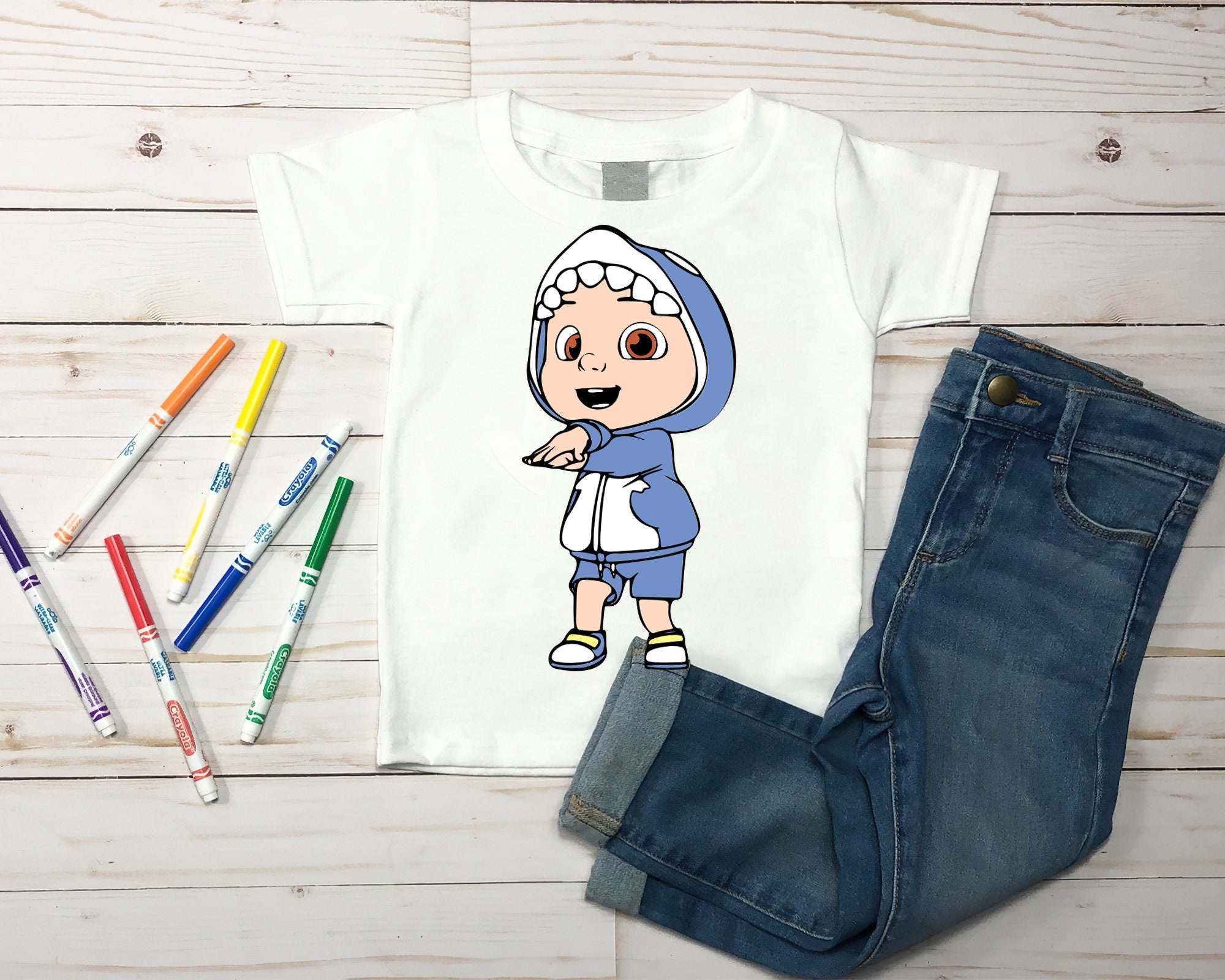 Download Cocomelon JJ Kleinkind mit Baby Shark Pullover Svg | Etsy