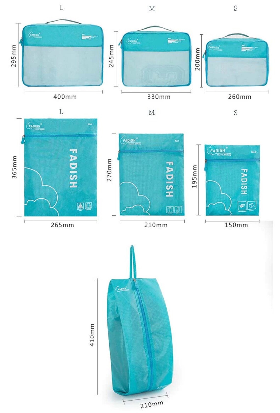 7 Pieces Set Travel Organizer Storage Bags Suitcase Portable Etsy