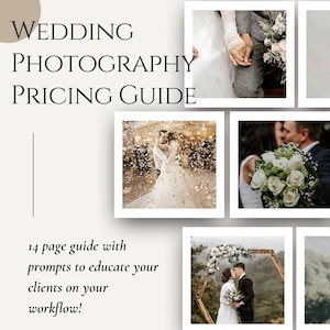 Wedding Photography Pricing Guide CANVA Couples Engagement Wedding Magazine Template Style Guide Client Guide Editable Canva Guide