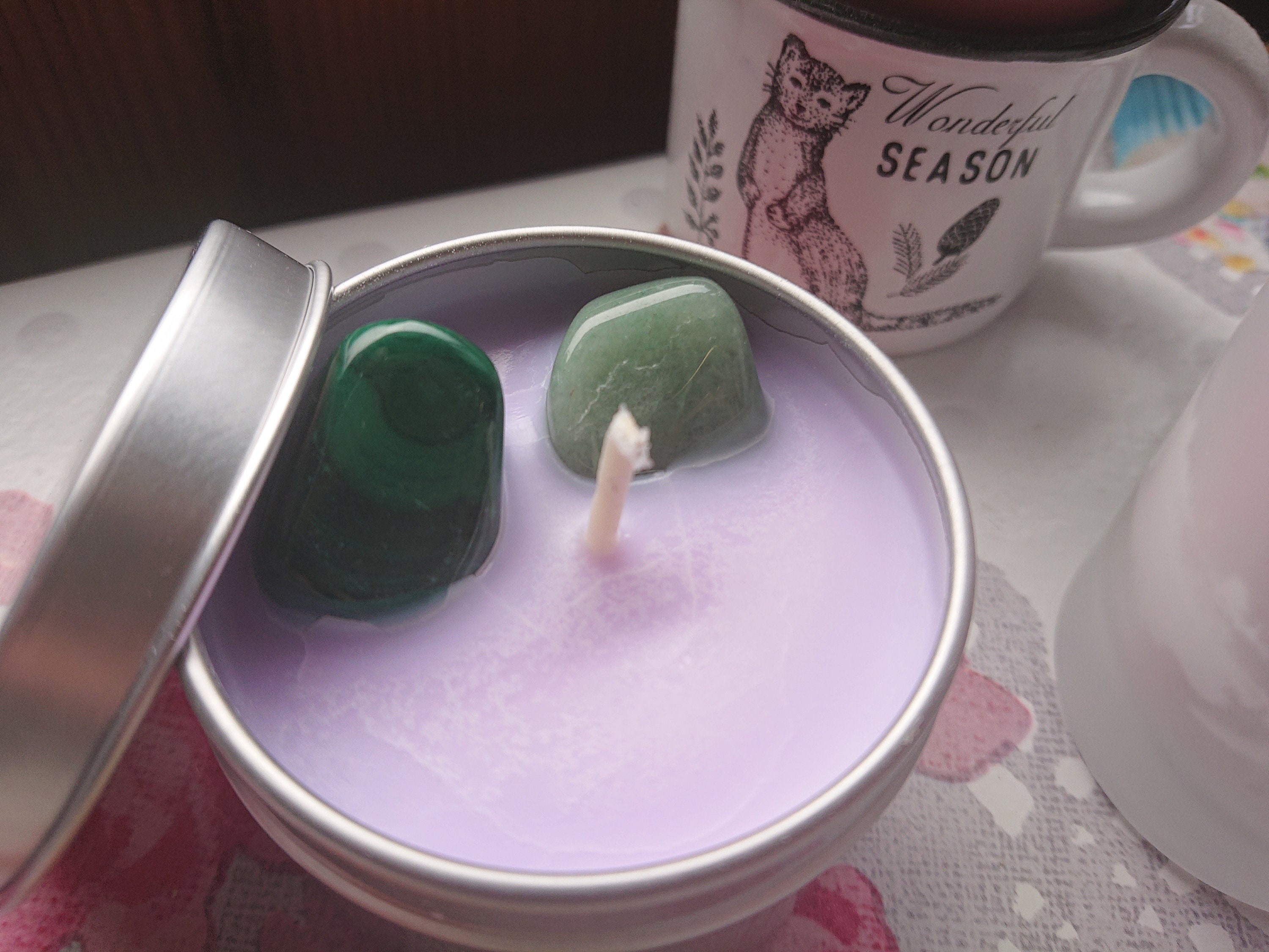 Bougie et Pierres Naturelles